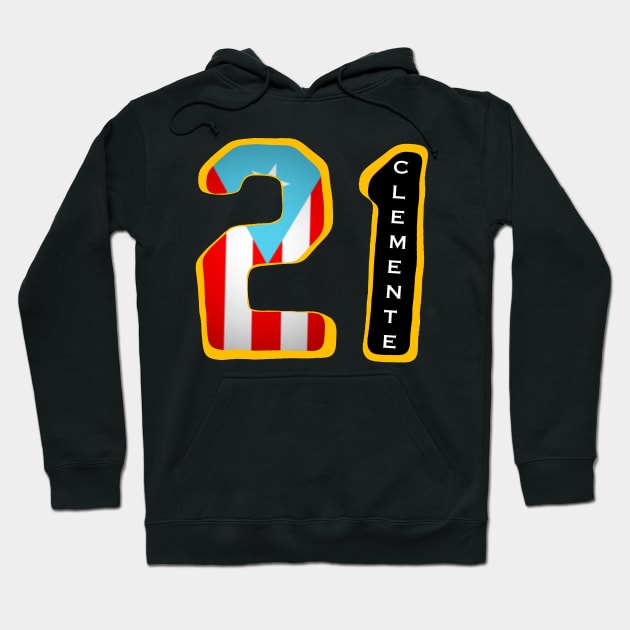 Roberto Clemente 21 Boricua Hoodie by SoLunAgua